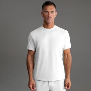 Sene Studio Pima Cotton Tee Crew Neck White Elevated Basic Large Made In USA